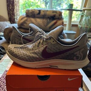 Nike Gray and Maroon Athletic Shoes